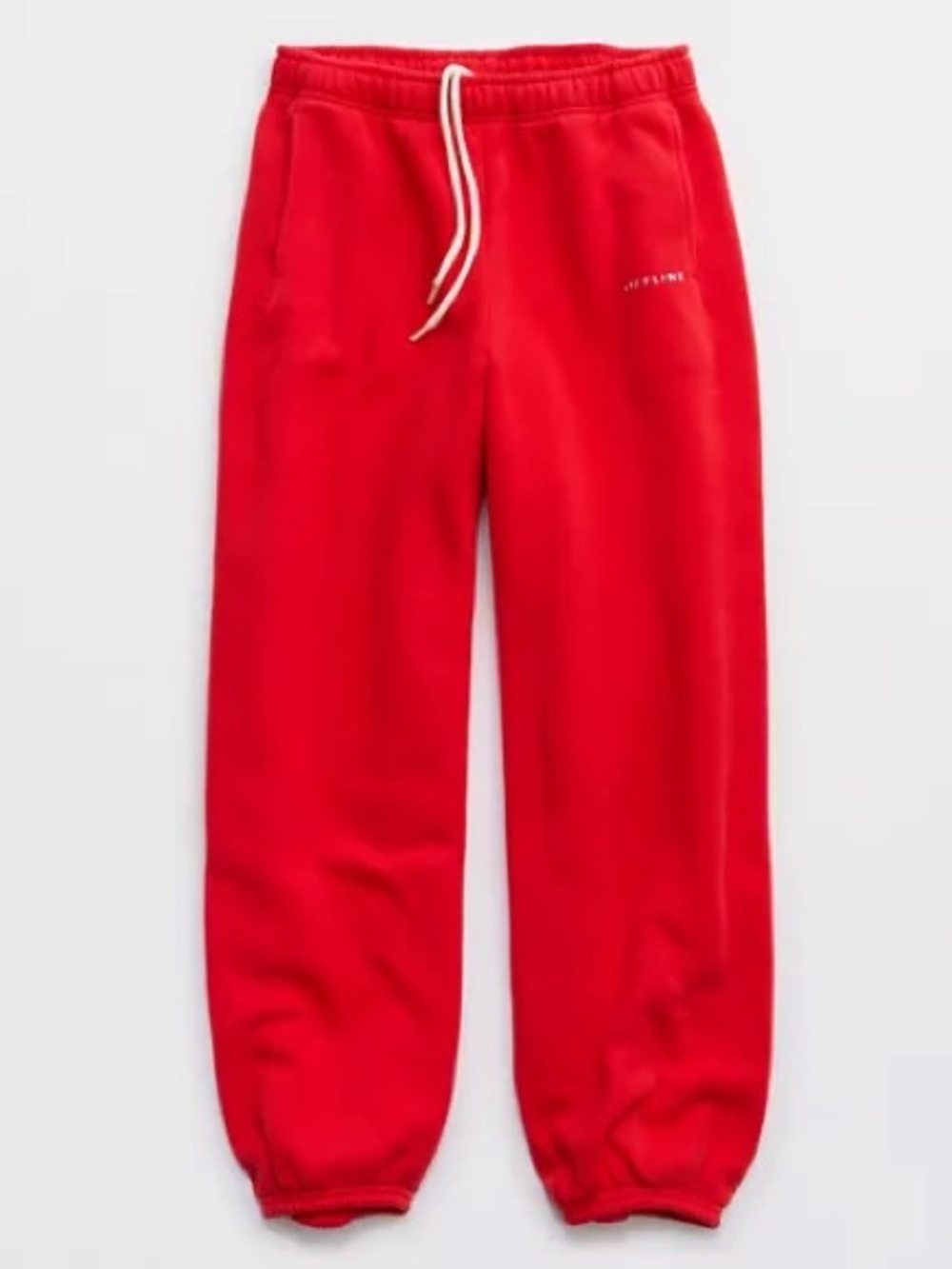 Red 'OFFLINE' Fleece Joggers for Women XS SHORT